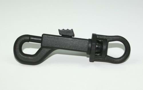 Picture of bolt carabiner made of PA, rotatable - with round swivel - up to 40kg loadable - 10 pieces