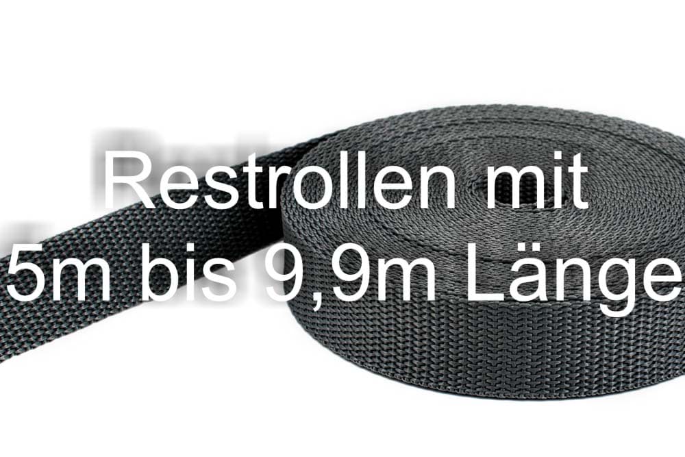 Picture of Restpostenbox 20mm breites PP-Gurtband 1,4mm stark, 25m - anthrazit (UV)