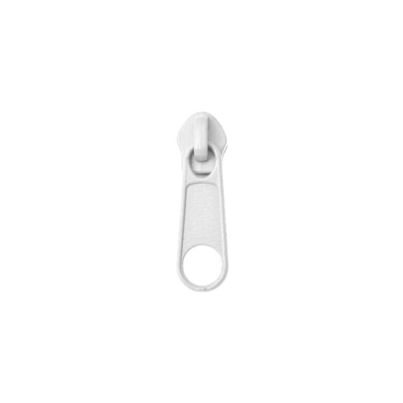 Picture of slider for zipper with 8mm rail, color: white - 10 pieces