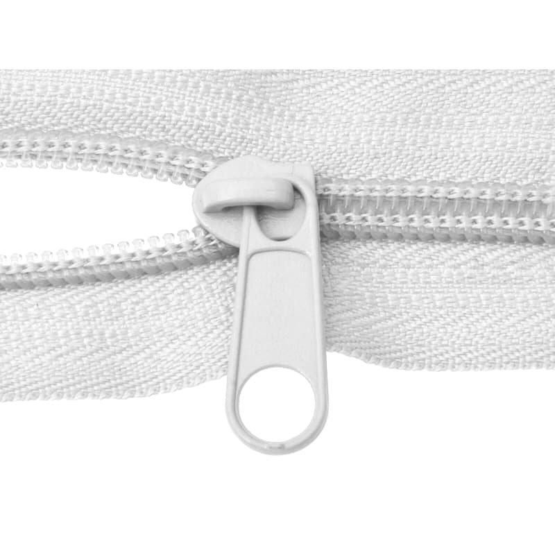 Picture of slider for zipper with 8mm rail, color: white - 10 pieces