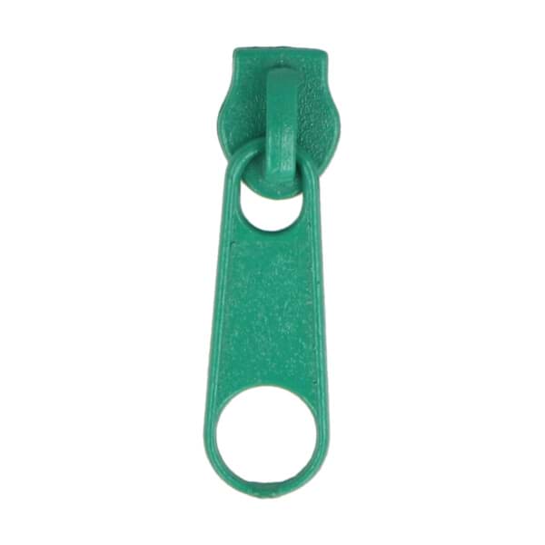 Picture of slider for zippers with 5mm rail, color: green - 10 pieces