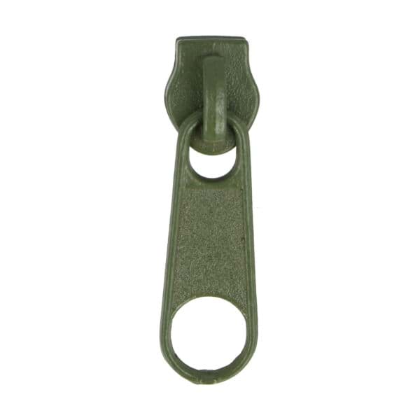 Picture of slider for zipper with 5mm rail, color: olive - 10 pieces