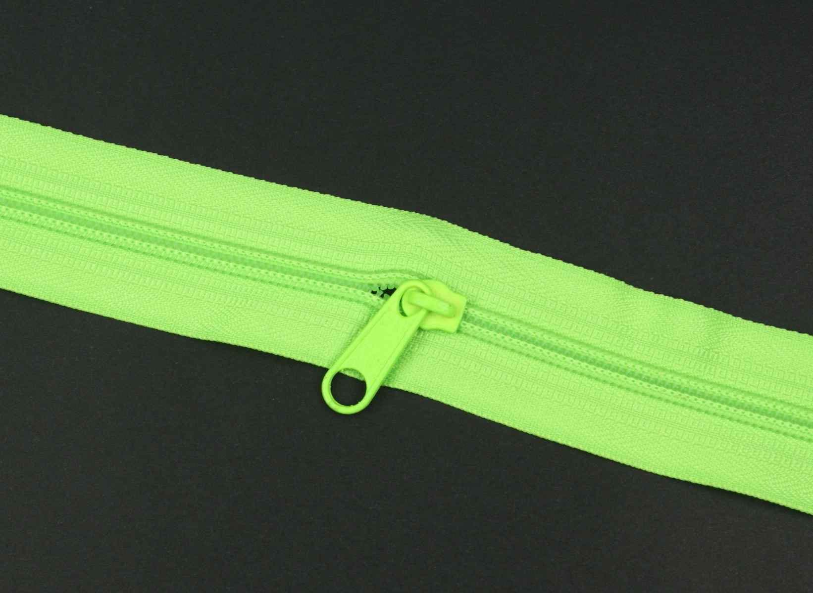 Picture of slider for 5mm zippers, color: fluorescent green - 10 pieces