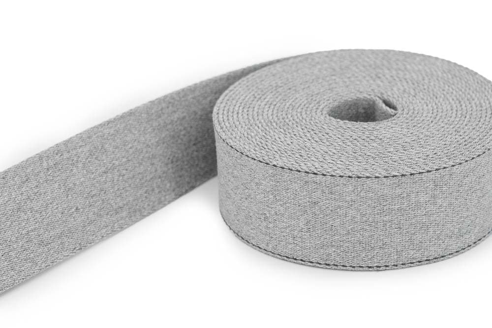 4m Gürtelband / Taschenband - aus recyceltem Garn - 39mm breit - hellgrau 545