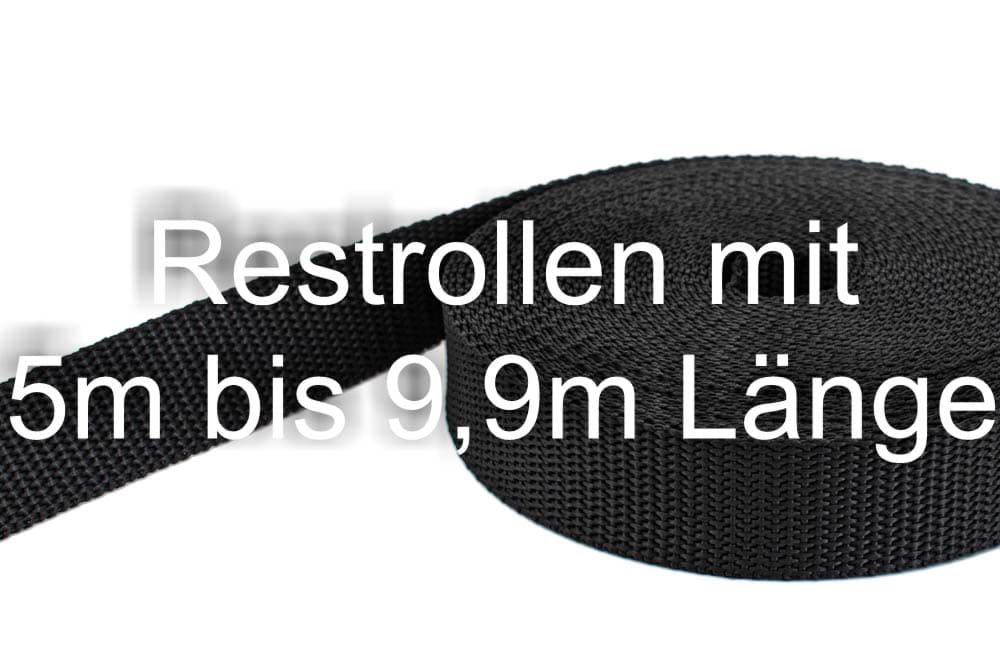 Restpostenbox 40mm breites PP-Gurtband 1,4mm stark, 25m - graphit (UV)