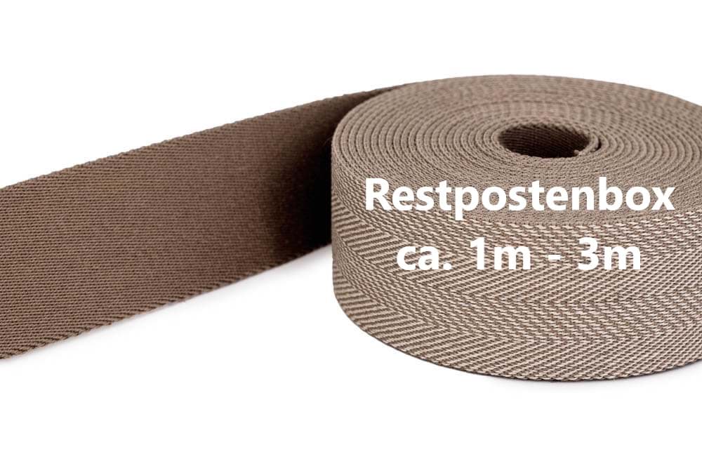 Picture of Restpostenbox Gürtelband / Taschenband - 40mm breit - Fischgrät natur 260 - 20m