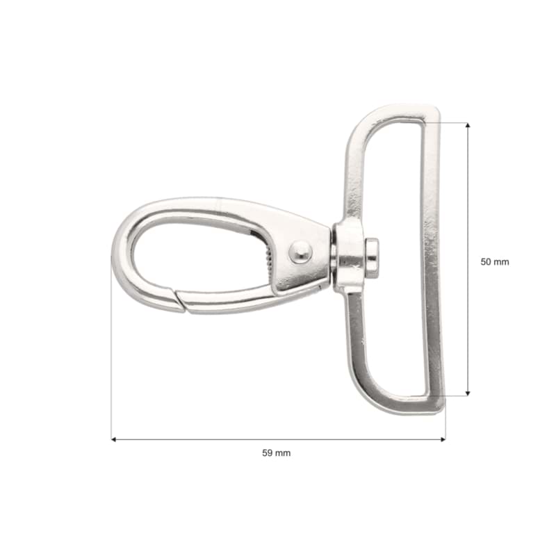 Picture of snap hook made of zinc die casting - 5,9cm long - for 50mm wide webbing - 10 pieces