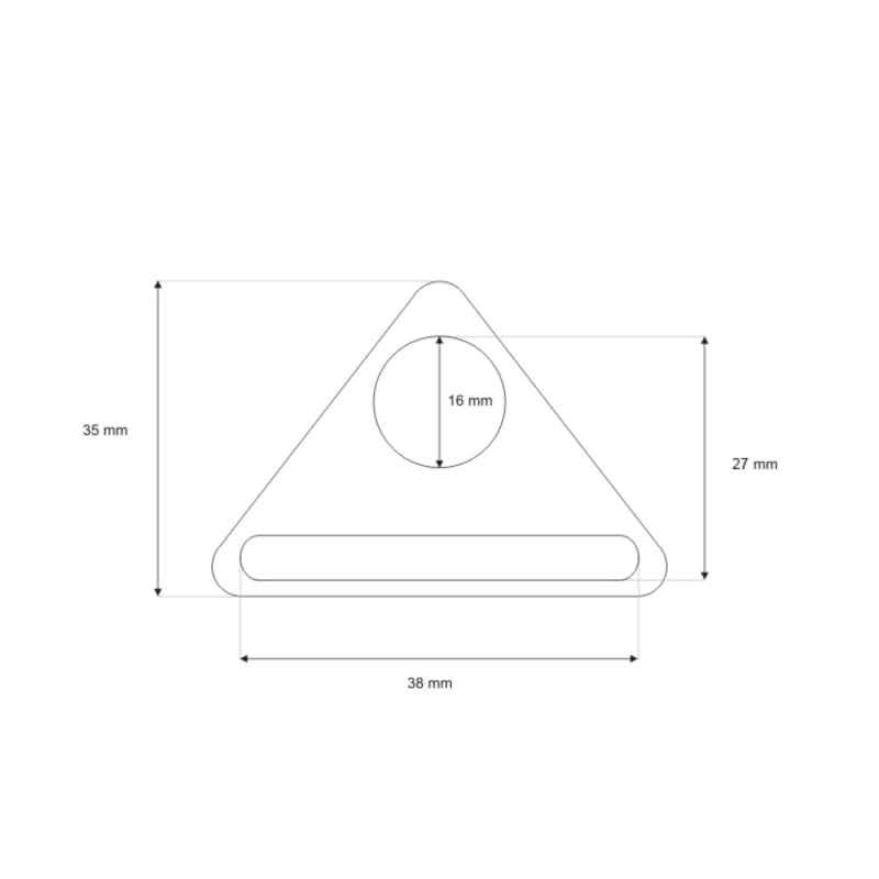 Picture of triangle made of metal - nickle-plated - 39mm hole - 10 pieces