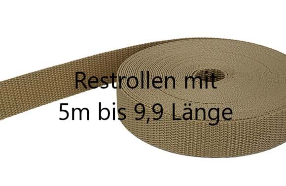 Picture of Restpostenbox 20mm breites PP-Gurtband - 1,4mm stark, 25m - sandgold (UV)