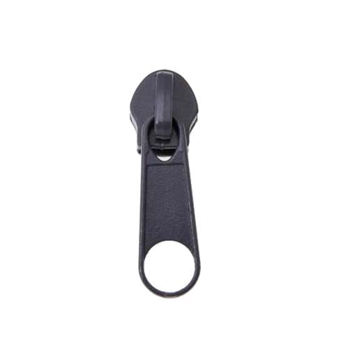 Zipper für 3mm Reißverschlüsse, Farbe: Dunkelgrau - 10 Stück