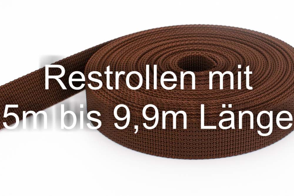 Picture of Restpostenbox 25mm breites PP-Gurtband 1,8mm stark, 25m - braun (UV)