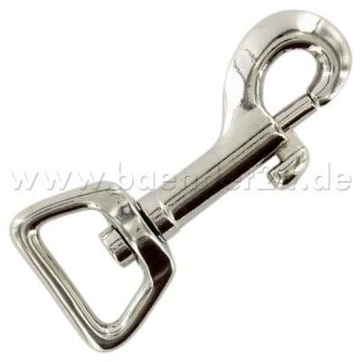 metal snap hook - 6,6cm long - for 15mm webbing - 1 piece