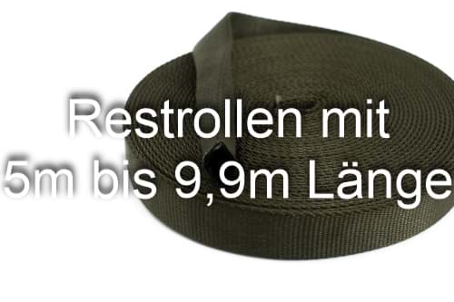 Restrollen 20mm breites Schlauchgurtband, 25m - khaki gescheckt (UV)