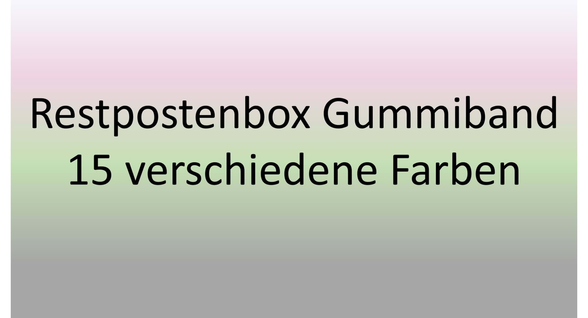 Picture of 50m Restpostenbox Gummiband - 15 versch. Farben - 25mm breit