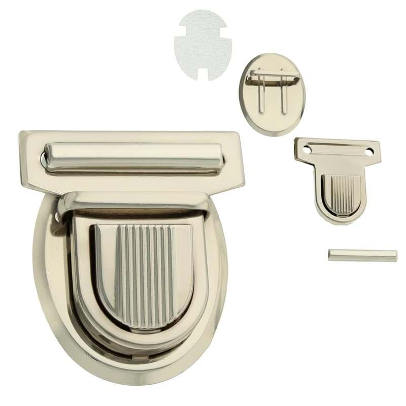 bag closure - rotatable - golden - 32x21mm - 1 piece