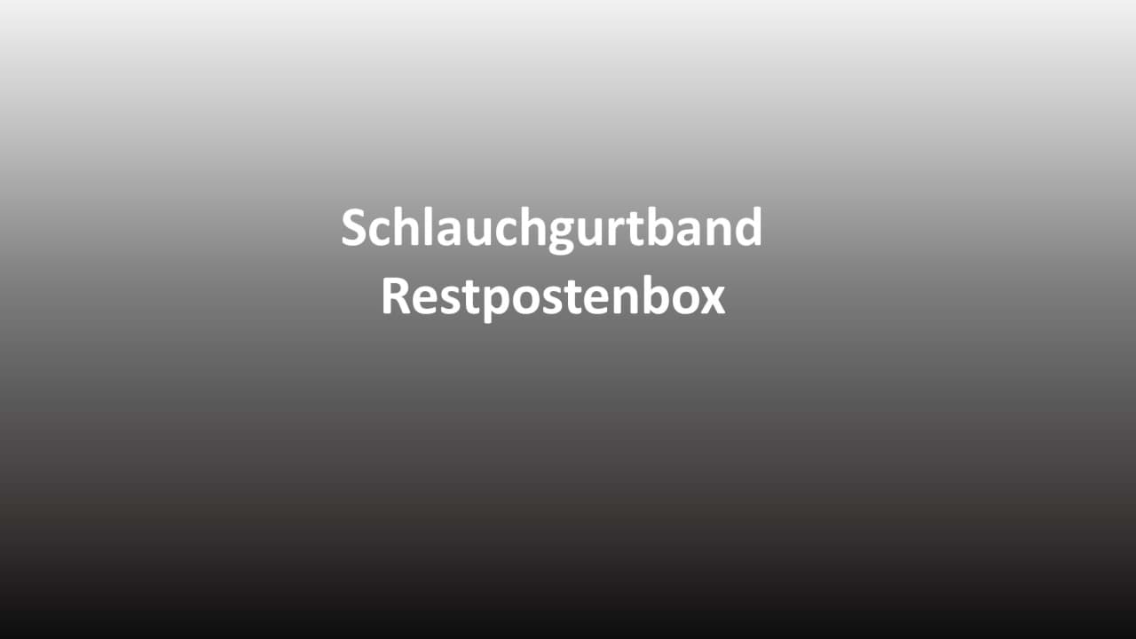 Restpostenbox 20mm breites Schlauchgurtband, 25m - 6 verschiedene Farben (UV)