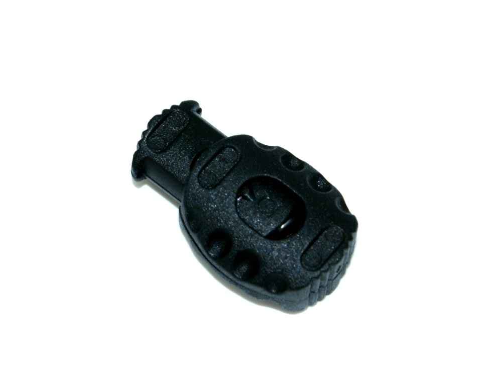 cord stopper - oval - up to 5mm - 28mm height - black