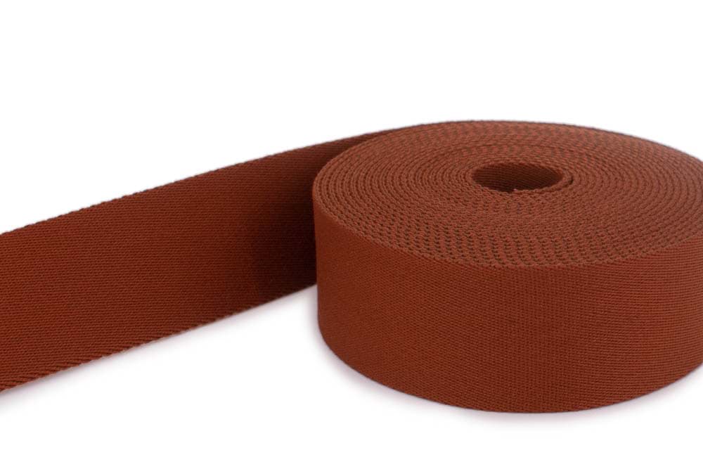 50m roll belt strap / bags webbing - color: rust brown - 40mm wide