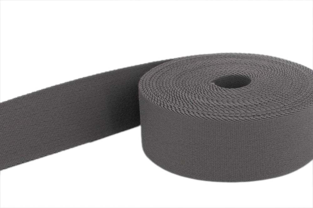 50m Gürtelband / Taschenband - 20mm breit - Farbe: grau