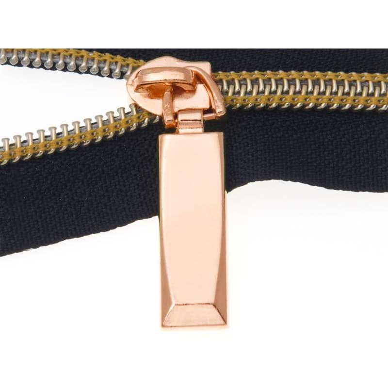 Picture of slider for 5mm zippers - 45mm long - color: dark gold - 10 pieces