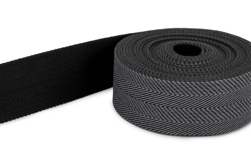 1m belt strap / bags webbing - fish bones dark grey 251 - 40mm wide