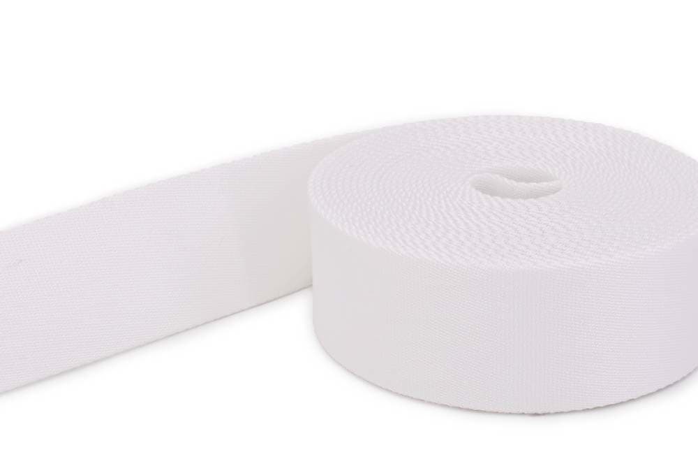 5m belt strap / bags webbing - color: white - 30mm wide