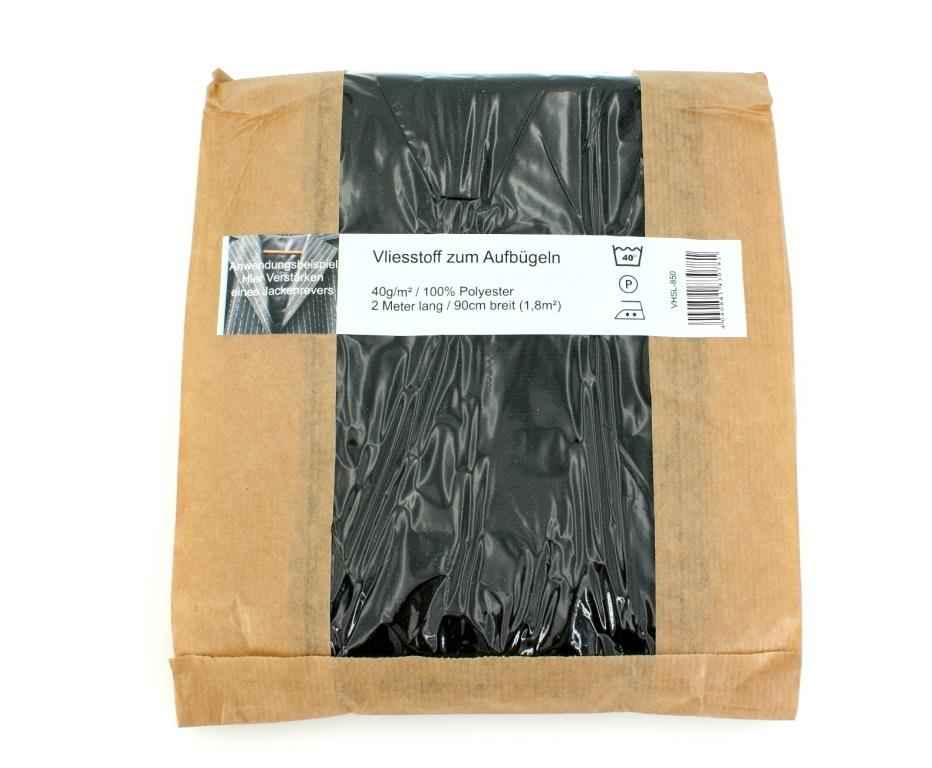 fusible fleece - 40g/m² - black - 2m long