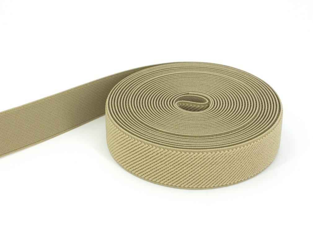 50m roll elastic webbing - color: beige - 25mm wide *special offer*