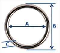 Picture of 20mm o-ring (inner measurement) - welded made of steel - colour: black - 50 pieces