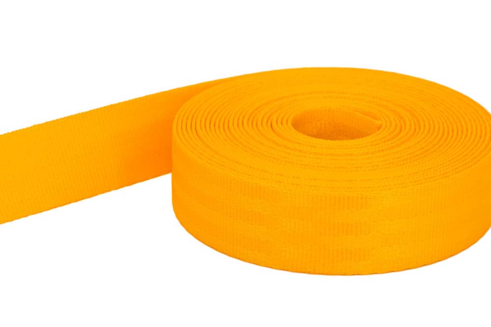 50m safety belt / children belt - dark yellow - made of polyamide - 25mm wide - maximum load: 1t