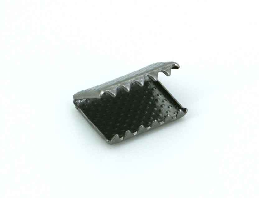 Picture of webbing ends for flat cord / webbing - 15mm wide - dark silver - 10 pieces