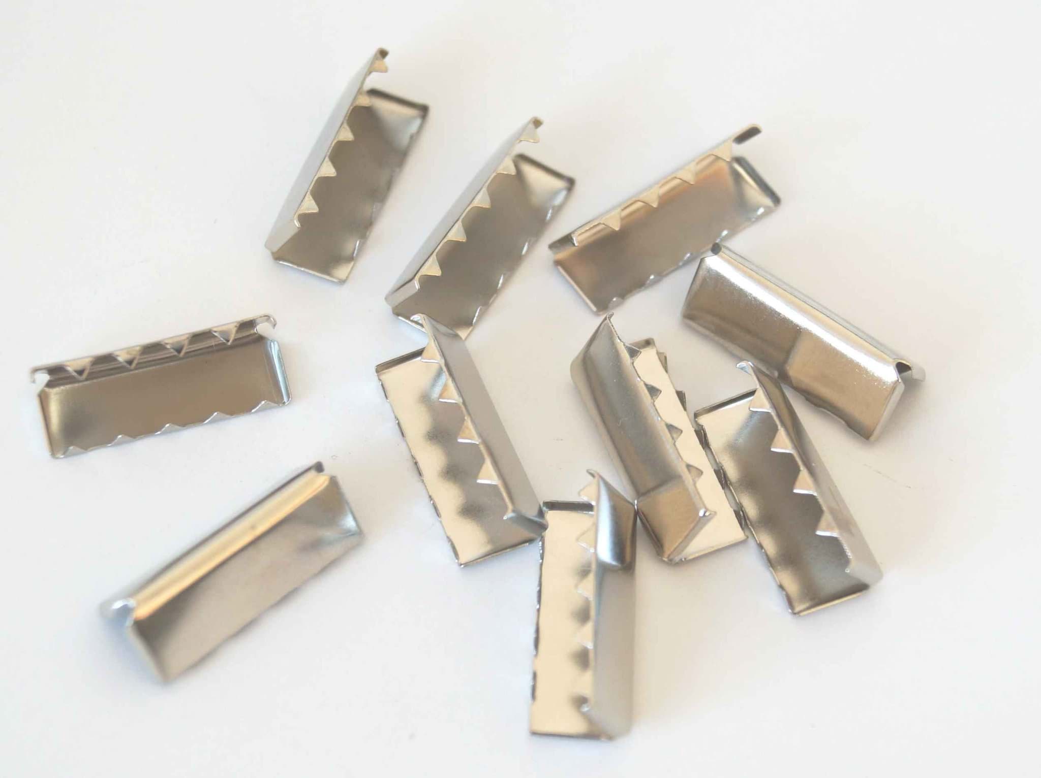 webbing ends made of metal - 50mm wide - colour: silver - 100 pieces