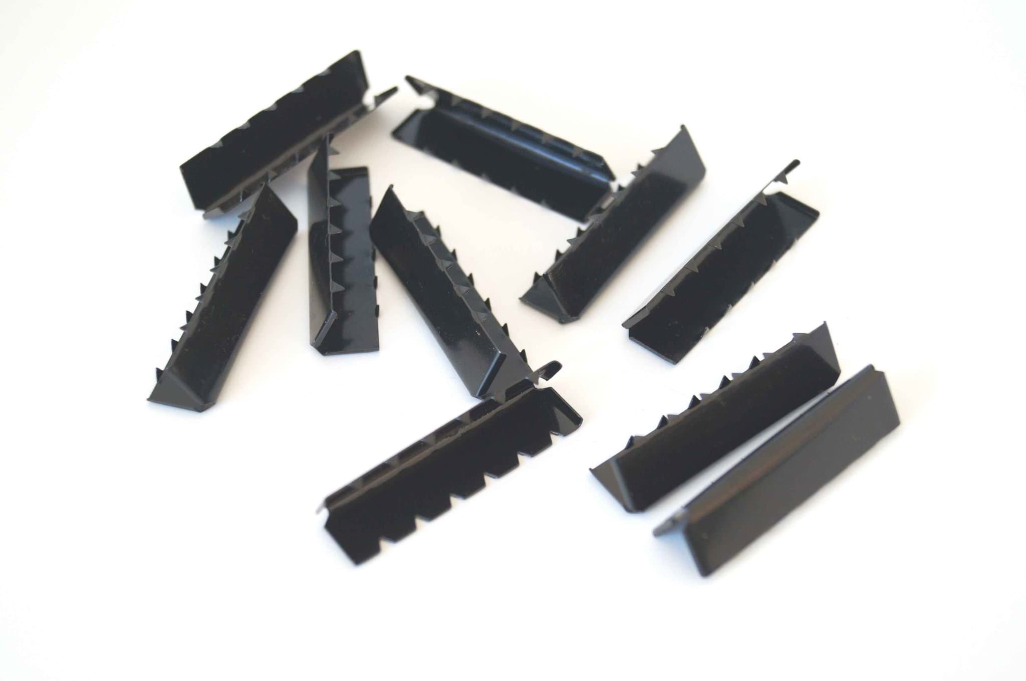 webbing ends made of metal - 50mm wide - colour: black - 100 pieces