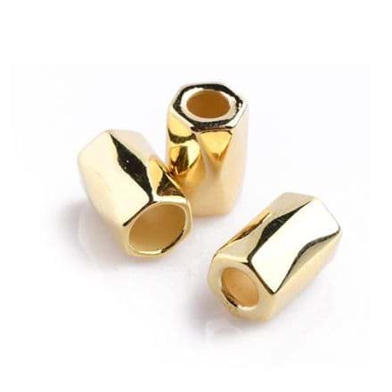 cord ends made of metal - for cords up to 4mm thickness - gold - 10 pieces