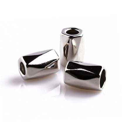 cord ends made of metal - for cords up to 4mm thickness - silver - 10 pieces