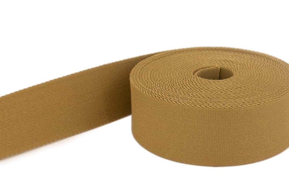 1m belt strap / bags webbing - colour: dark ochre - 40mm wide