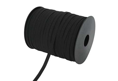 6mm elastic webbing - colour: black - 100m roll