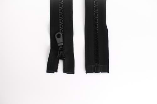zipper for jackets separable - 50cm long - colour: black - 10 pieces