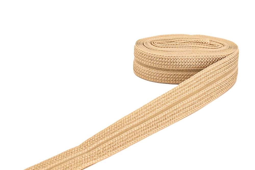 3m Elastisches Schrägband - Polyamid - 20mm breit - natur