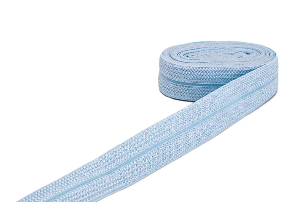 3m Elastisches Schrägband - Polyamid - 20mm breit - babyblau