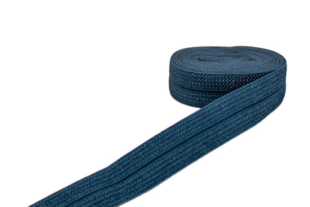 3m Elastisches Schrägband - Polyamid - 20mm breit - jeansblau