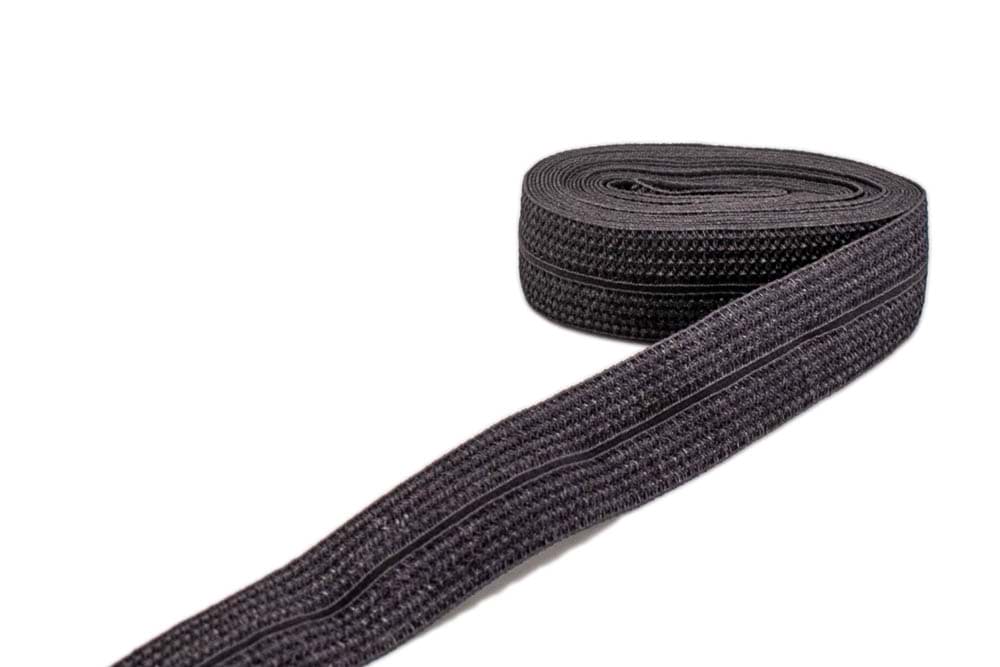 3m Elastisches Schrägband - Polyamid - 20mm breit - dunkelgrau