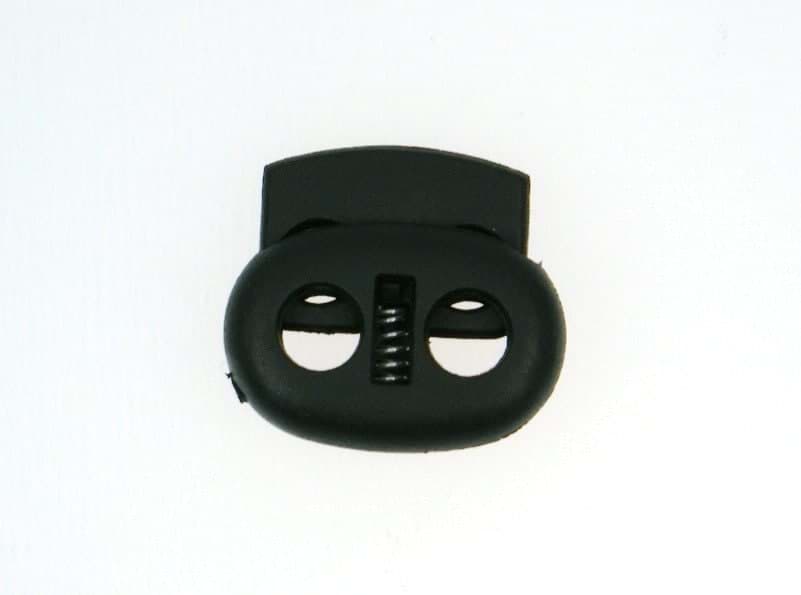 Kordelstopper - 2-Loch - bis 5mm - schwarz - 24mm breit - 100 Stück *Sonderposten*
