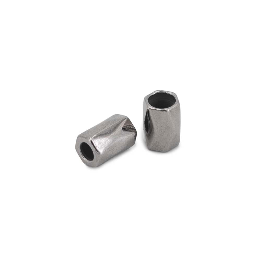 cord ends made of metal - for cords up to 4mm thickness - graphite - 10 pieces