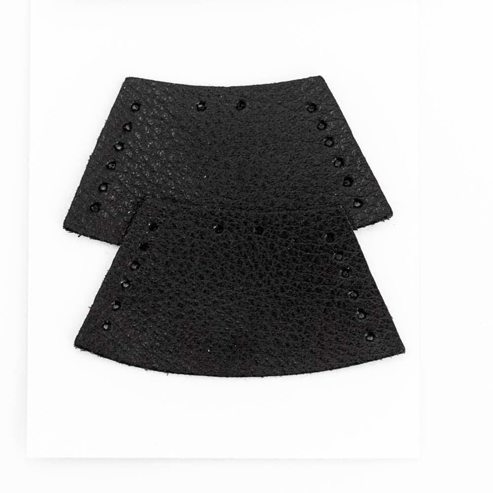 HKM cord ends imitation leather - 2 pieces - black