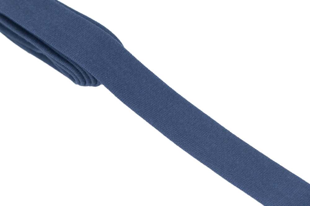 3m Schrägband - Baumwolle Jersey - 20mm breit - jeansblau