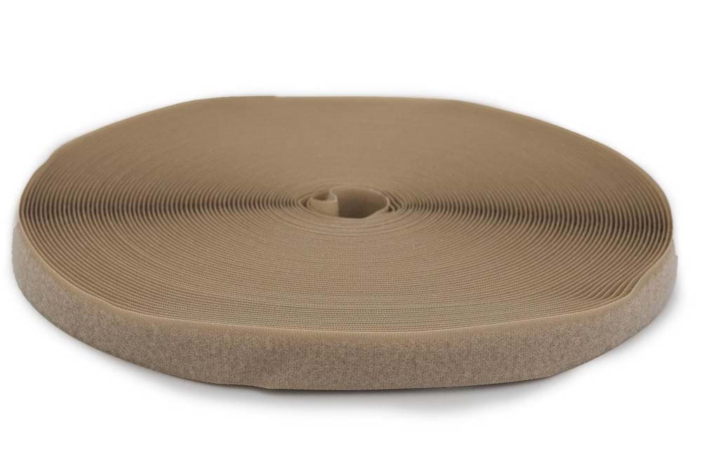 25m Flauschband - 20mm breit - beige - zum Aufnähen