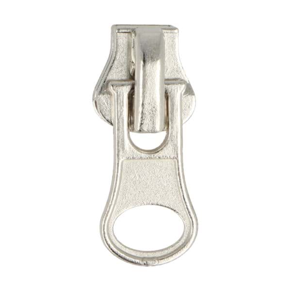 Zipper für 5mm Profil-Reißverschluss, Farbe: silber - 10 Stück