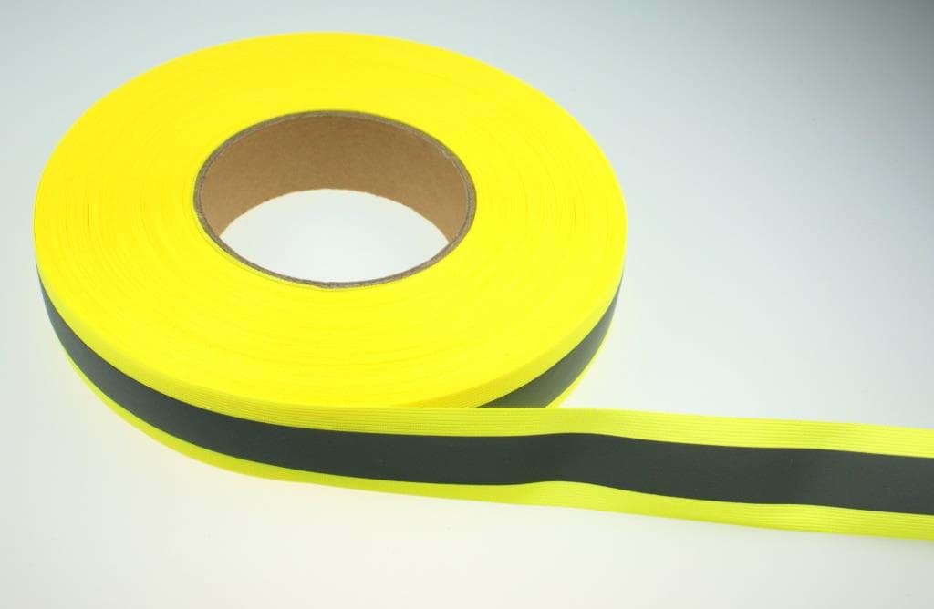 5m Reflektorband 50mm breit - gelb - zum Aufnähen