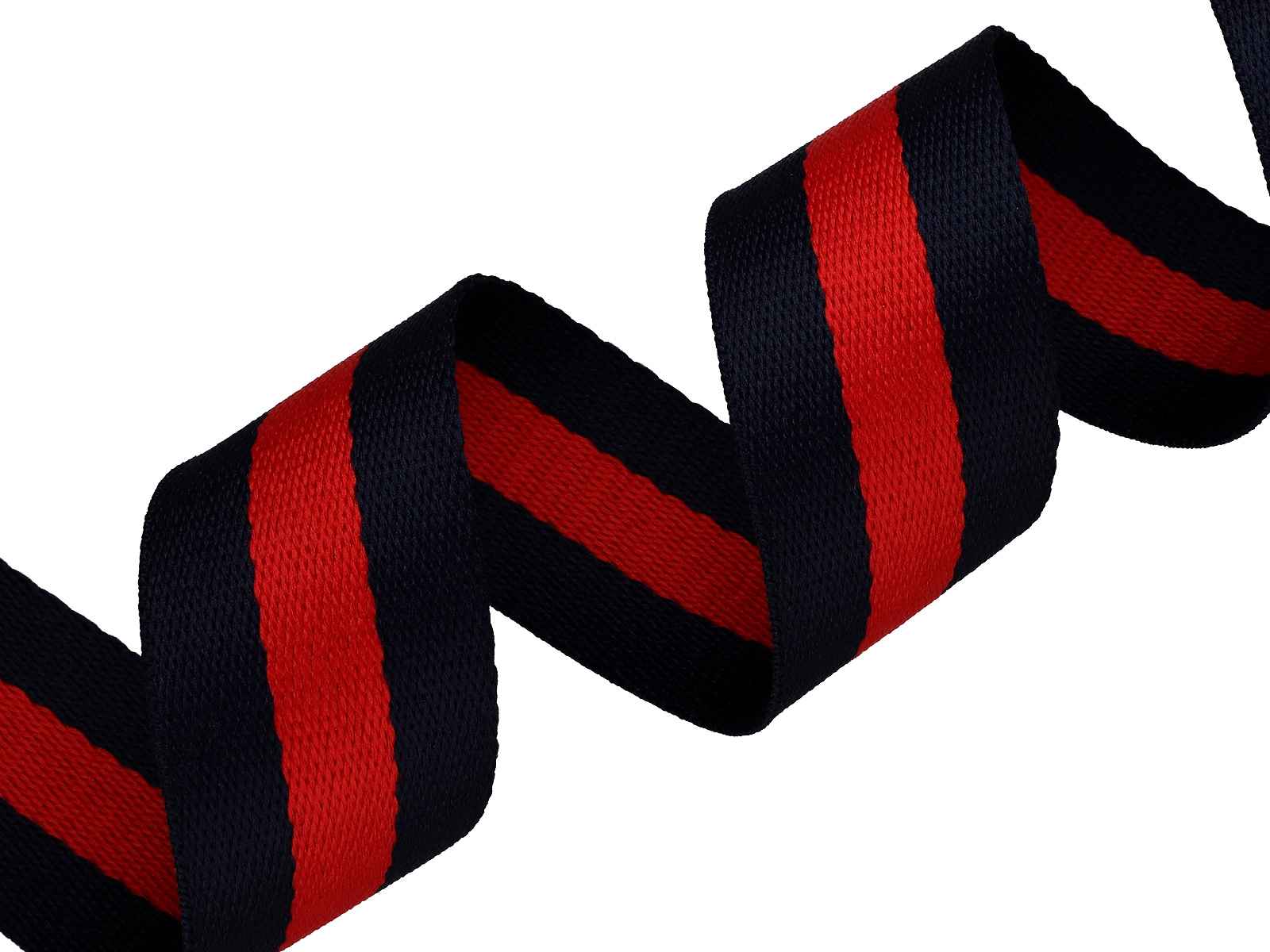 Picture of 5m Gurtband aus Polycotton - 38mm breit - 1,2mm dick - Marineblau / Rot